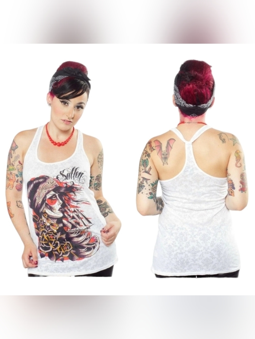 Y2K Sullen Sea Of Sorrows Burnout Tank Sz L